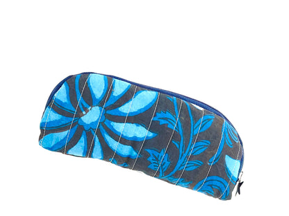 Etui à lunettes de vue matelassé bleu foncé