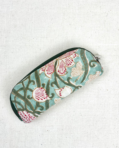 etui lunettes de vue matelassé vert