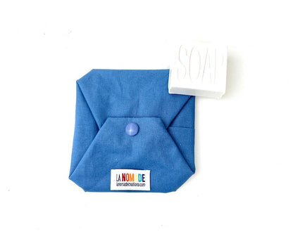 étui à savon solide bleu