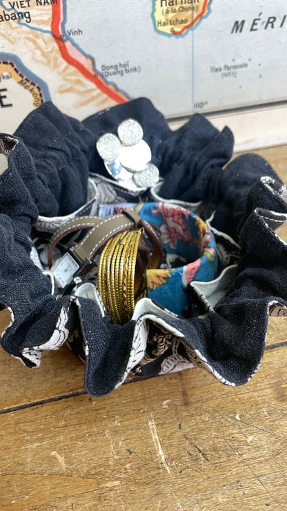 Aumônière à bijoux noire