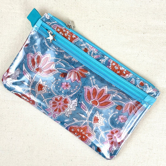 Grande trousse tactile smartphone turquoise