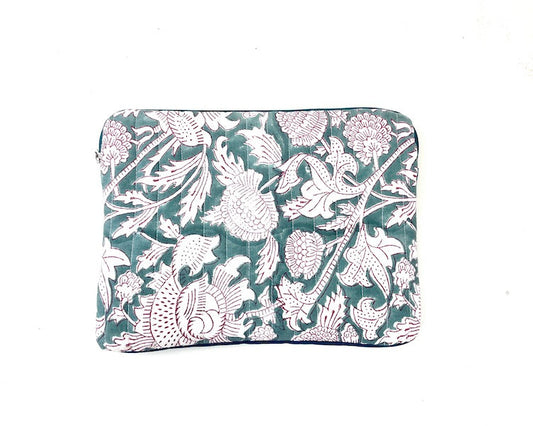 Housse ipad ou tablette bleu vert