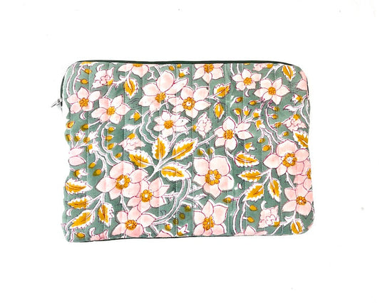 Housse ipad ou tablette rose et vert