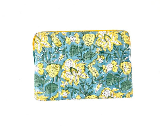 Housse ipad ou tablette vert et jaune