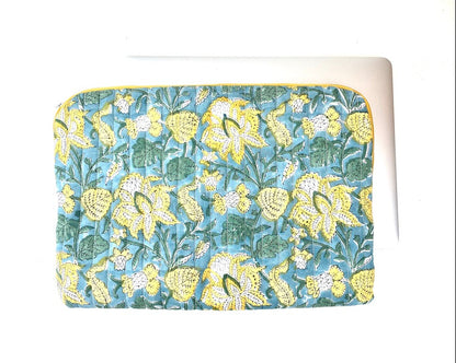 Housse ordinateur 13 pouces vert et jaune