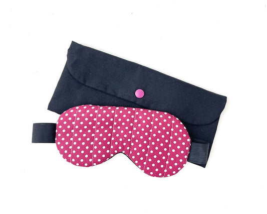 masque de nuit occultant pois rouges