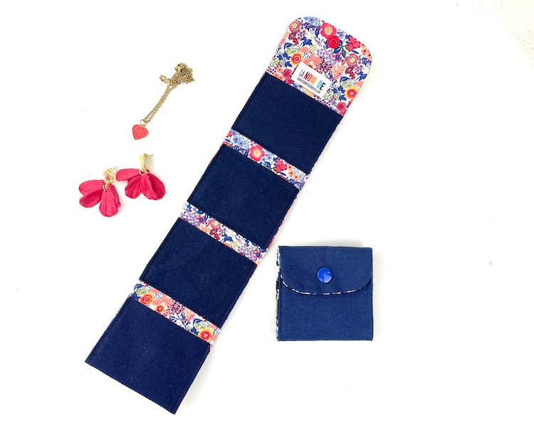 mini trousse a bijoux nomade bleue