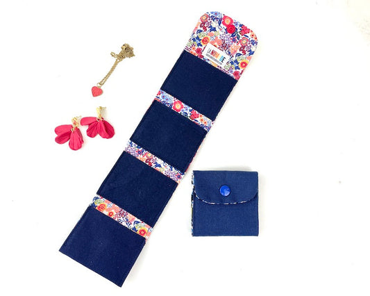 mini trousse a bijoux nomade bleue