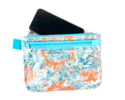 Petite_trousse_tactile_smartphone_motif_toile de jouy orange