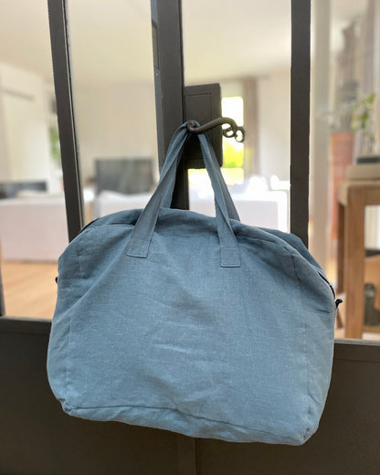 sac en lin bleu ciel