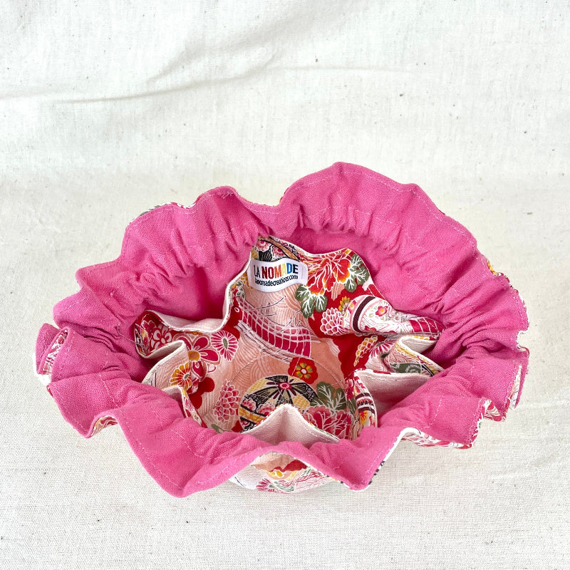Trousse a bijoux aumonière rose