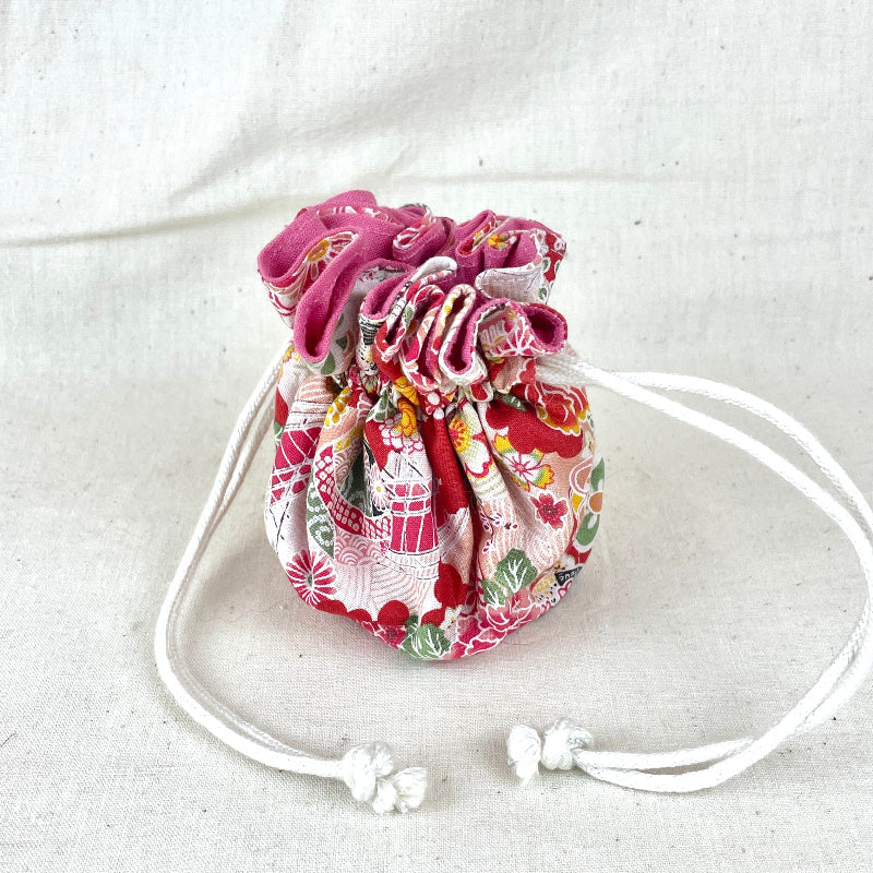 Trousse a bijoux aumonière rose