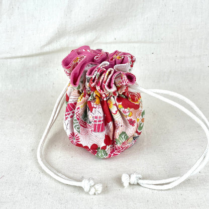 Trousse a bijoux aumonière rose