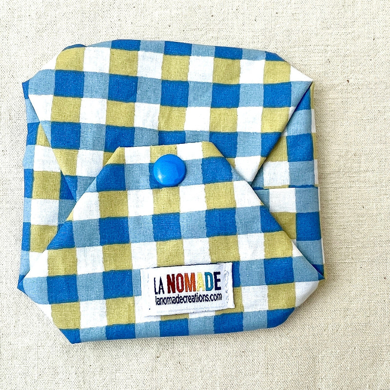 Etui à savon solide vichy bleu