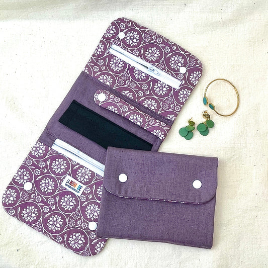 Trousse à bijoux nomade aubergine
